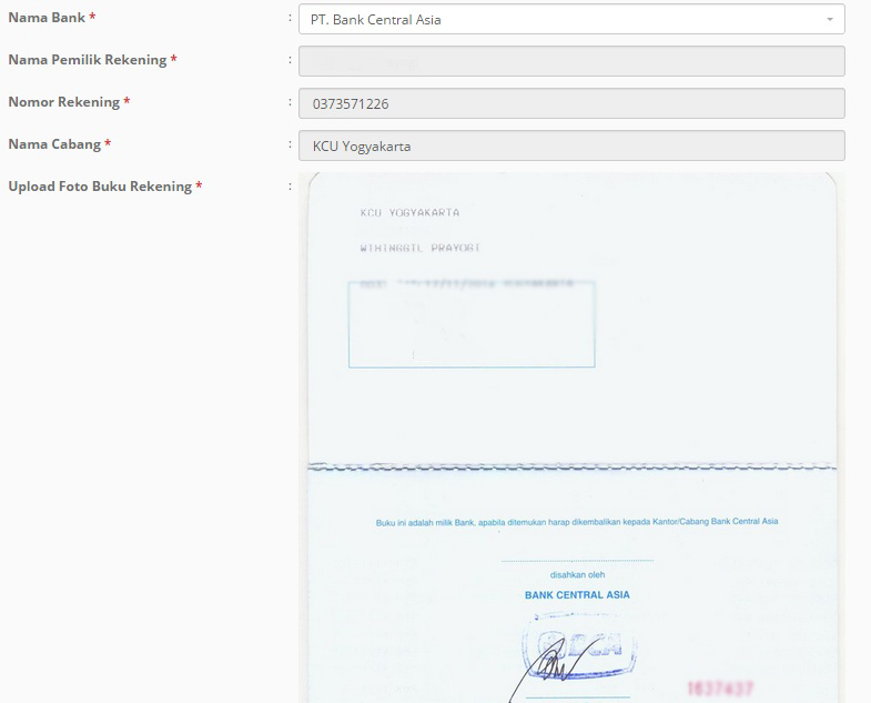 kolom bank verified seller