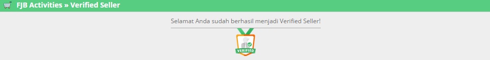 selamat sudah verified seller
